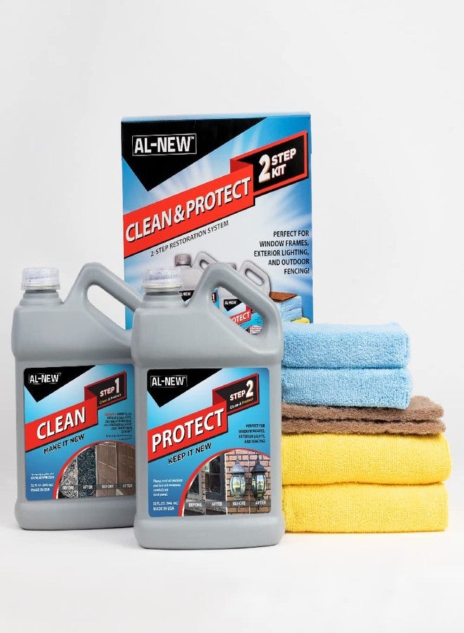 AL-NEW 2 Step Clean & Protect Kit | Clean, Restore, & Protect Your Outdoor Patio Furniture, Garage Doors, Exterior Lights, Window Frames, and More (32 Ounce Kit) - Image 1